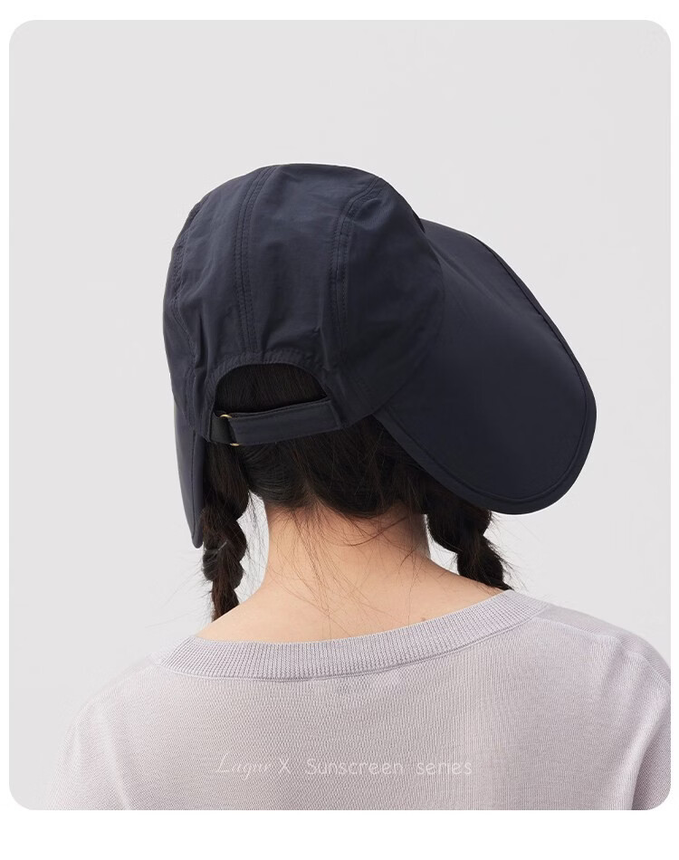 Lagur Large Brim Sunshade Lightweight Sun Protection Fisherman Hat for Women with Ponytail Hole Black 12