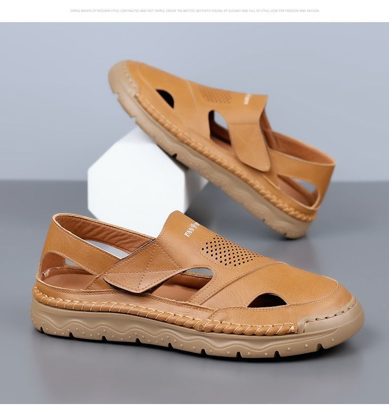 Jingzhenlianggong New Casual Sandals High-Grade Ultra-Soft Men's Breathable Sandals Wear-Resistant Non-Slip Yellow [Classic Model] Size 42 20