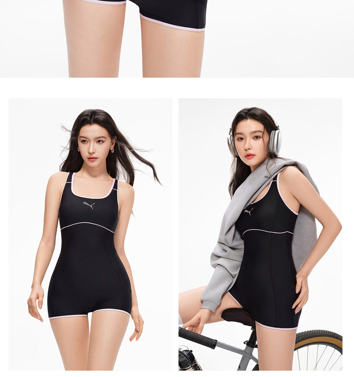 PUMA Women's One-Piece Swimsuit, Slimming And Concealing, High-Performance Racing Swimwear, Suitable for Hot Springs And Swimming Pools, Plus Size Equipment 24