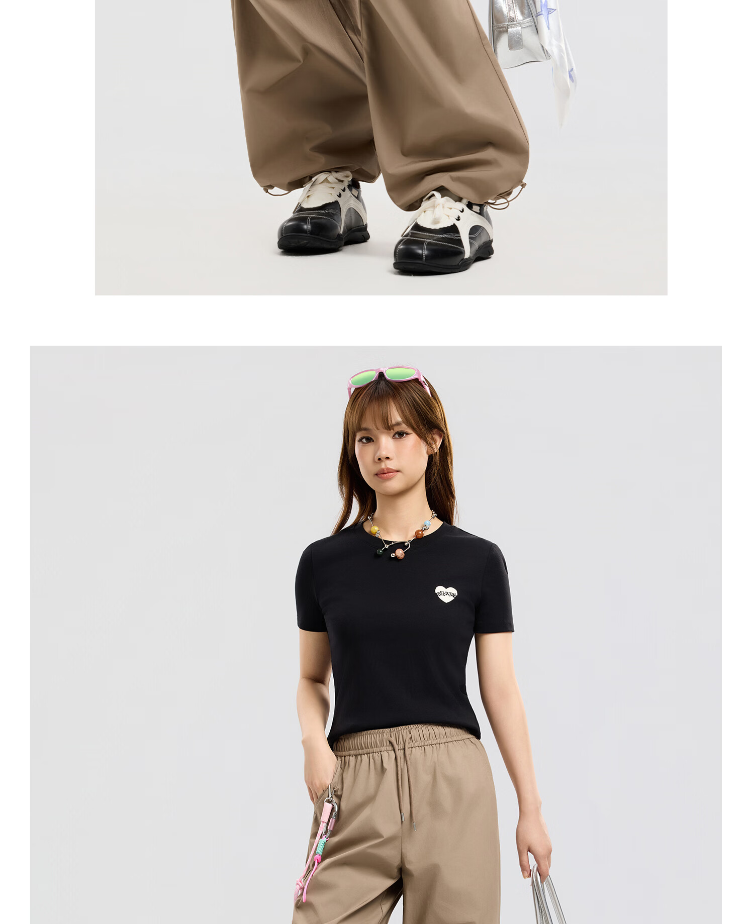 Metersbonwe Women's Casual Wide-Leg Pants 2026 Summer New Outdoor Sports Loose High-Waist Paratrooper Pants 17