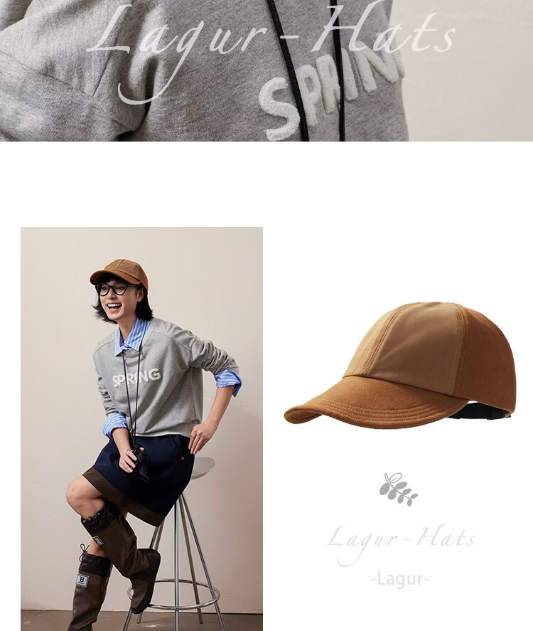 Lagur Couple Edition "Black Gray Yamamoto Style" 100% Cotton Duckbill Baseball Cap Sun Hat Face Slimming Firebrick Red 21