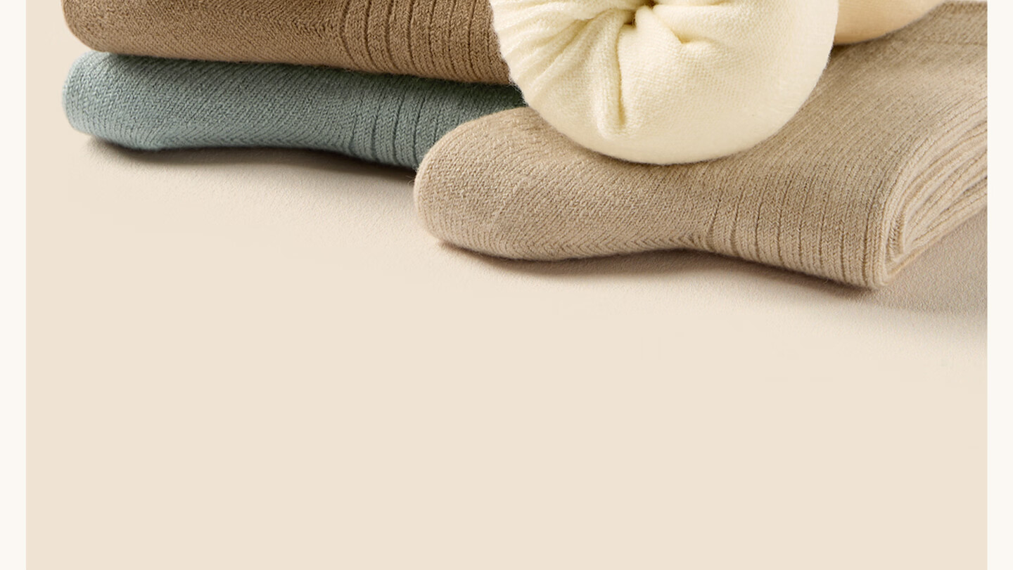 Mianzhu Wool Children's Socks Spring Summer Boys Girls Non-Slip Solid Color Thick Mid-Calf Socks 4 Pairs 25