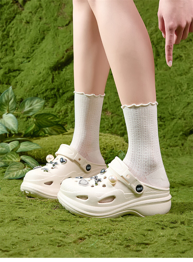 Semir Official Genuine Non-Slip Soft Sole Pearl Camellia Black Slip-On Clog Shoes SML262001 Size 40-41 19