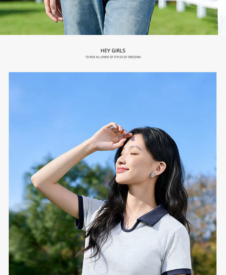MINISO Women's Polo T-Shirt 2026 New Summer College Style Slim Waist Short Sleeve Top for Petite 19
