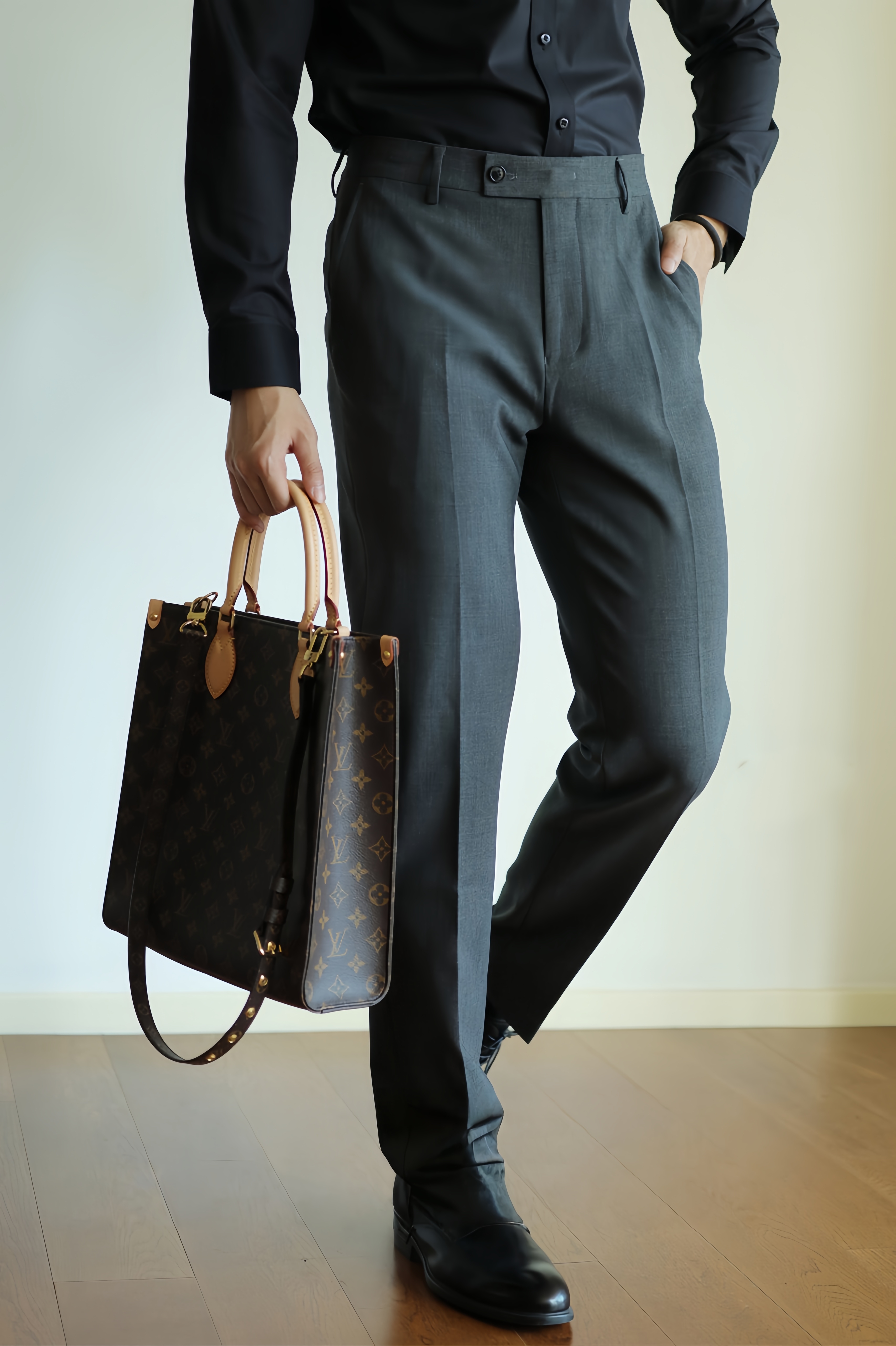 PLAYBOY Wrinkle-Resistant Non-Iron Slim Fit Stretch Breathable Straight-Leg Business Pants for Men Spring Summer All-Season 29