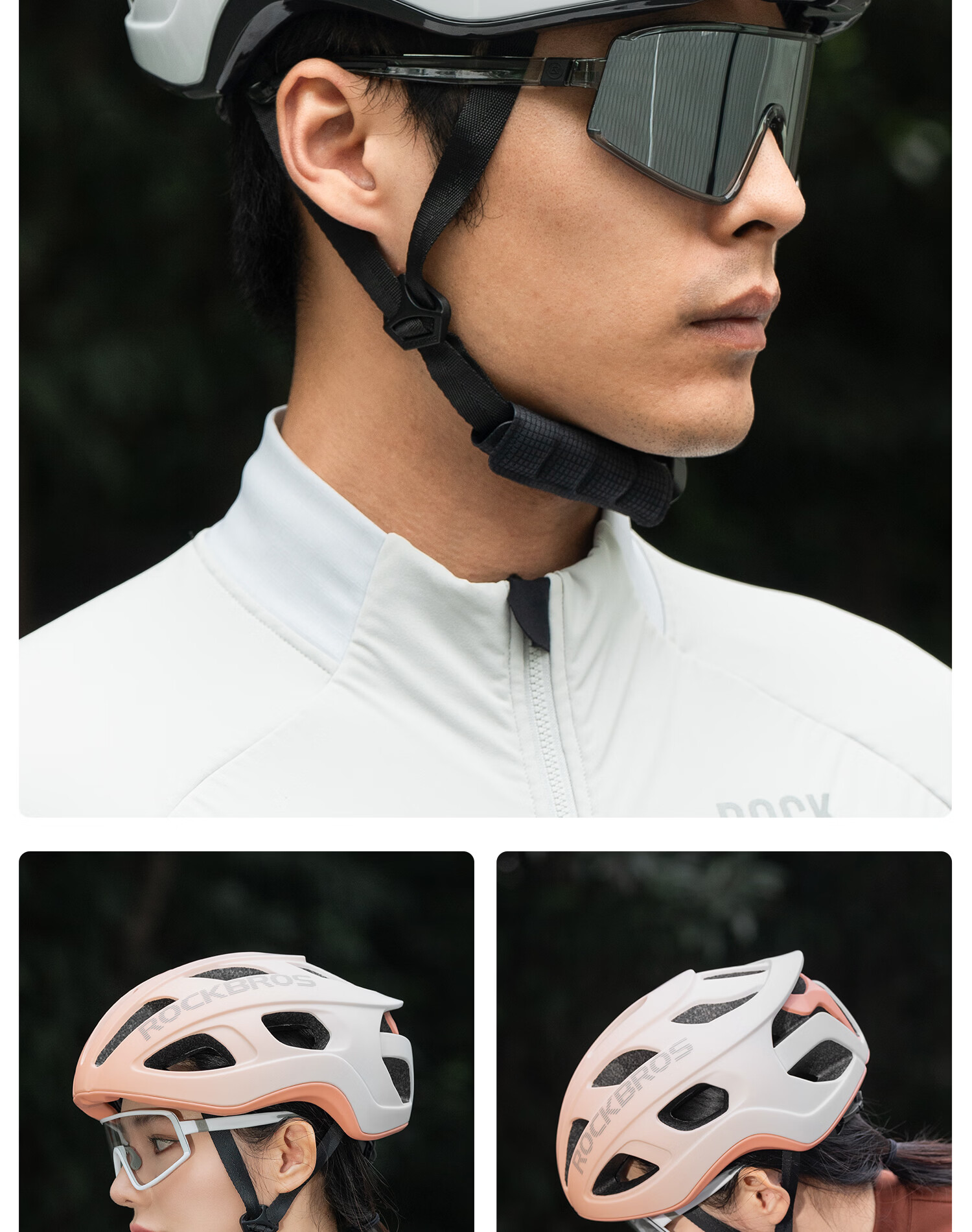 Rockbros Integrated Bicycle Helmet Cycling Helmet Mountain Road Bike Safety Helmet Unisex White Matte - L 18