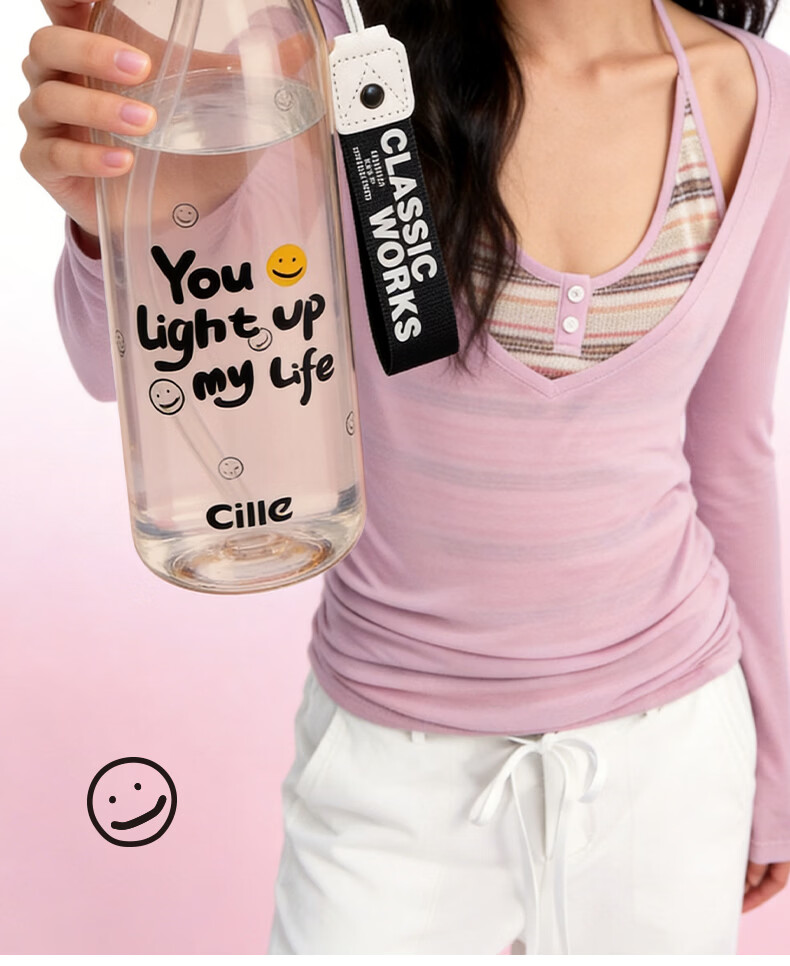 Cille Large Capacity Sports Water Bottle Baby-Grade PPSU High-Temperature Resistant Straw Cup Portable School Student Children's Cup 11