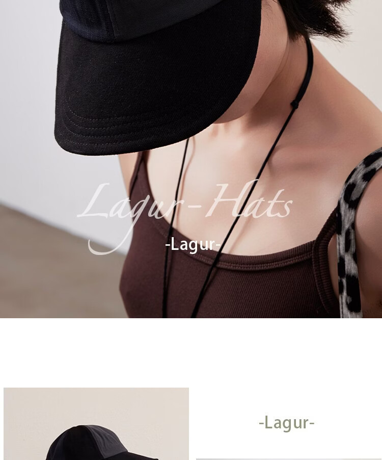 Lagur Couple Edition "Black Gray Yamamoto Style" 100% Cotton Duckbill Baseball Cap Sun Hat Face Slimming Firebrick Red 17