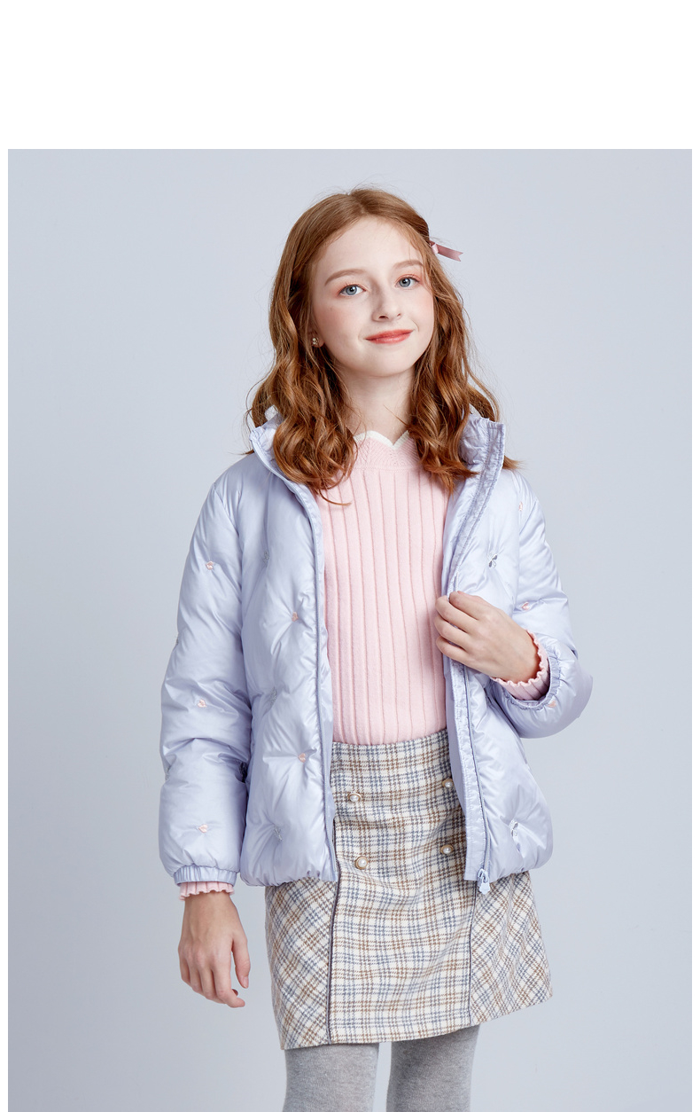 笛莎女童羽绒服2020冬季新款官方旗舰中大童宝宝时尚休闲短款羽绒服