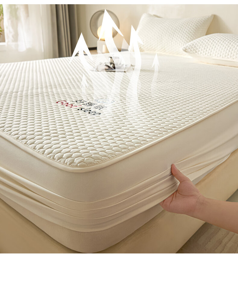 Hodo Class A Cotton Fitted Sheet 1.8x2m Full Coverage Bed Sheet Mattress Protector Misty Gray 13