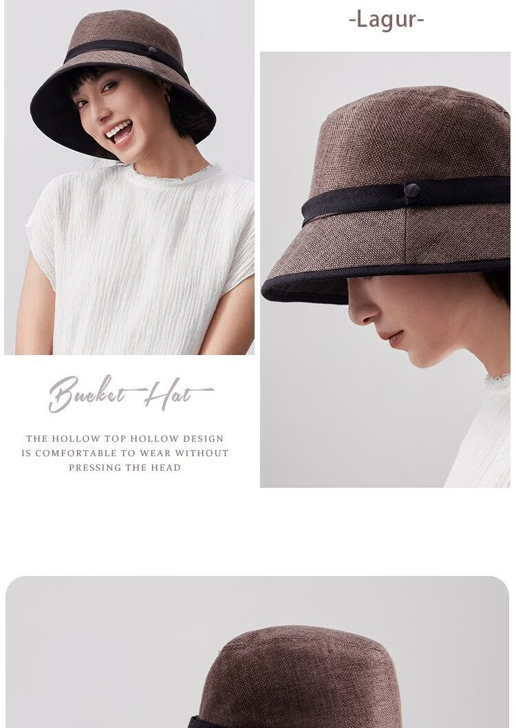 Lagur Japanese Linen Feel UPF100+ Sun Protection Breathable Summer Sun Hat Fisherman Hat New Coffee Color 17