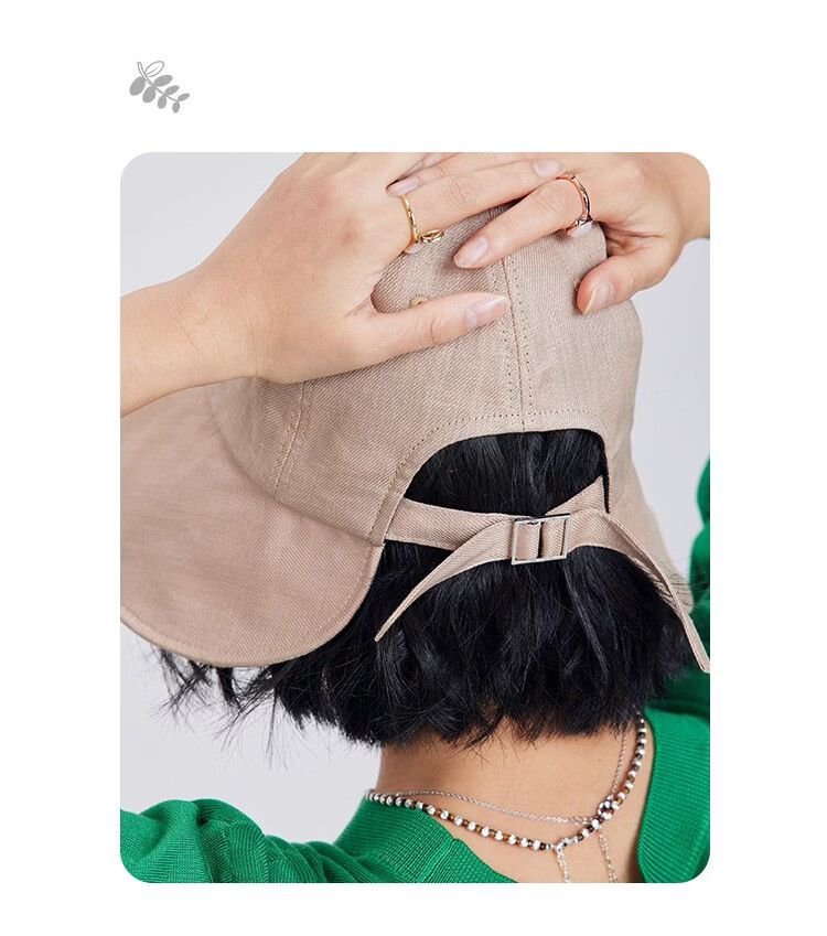 Lagur Japanese Classic Pure Linen Ponytail Outdoor Sunshade Fisherman Hat Sunscreen Hat for Women Summer Dark Blue 16
