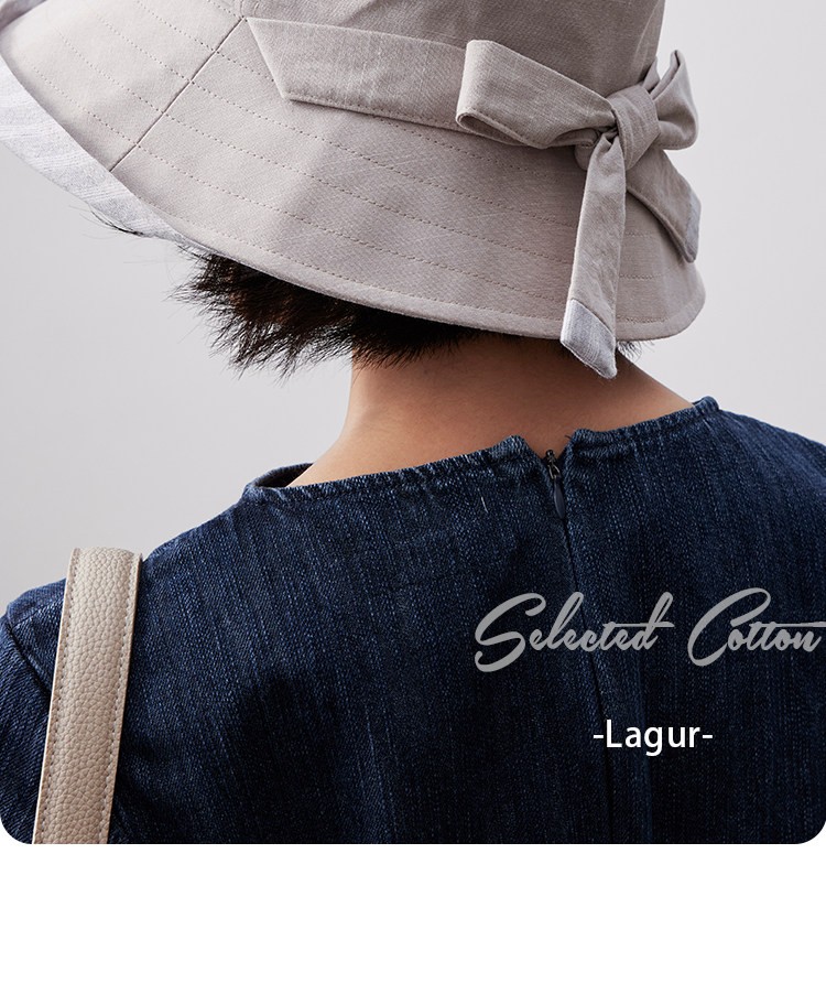 Lagur 100% Cotton Japanese-Style Wide Brim Fisherman Sun Hat UV Protection Summer Women's Sky Blue 14