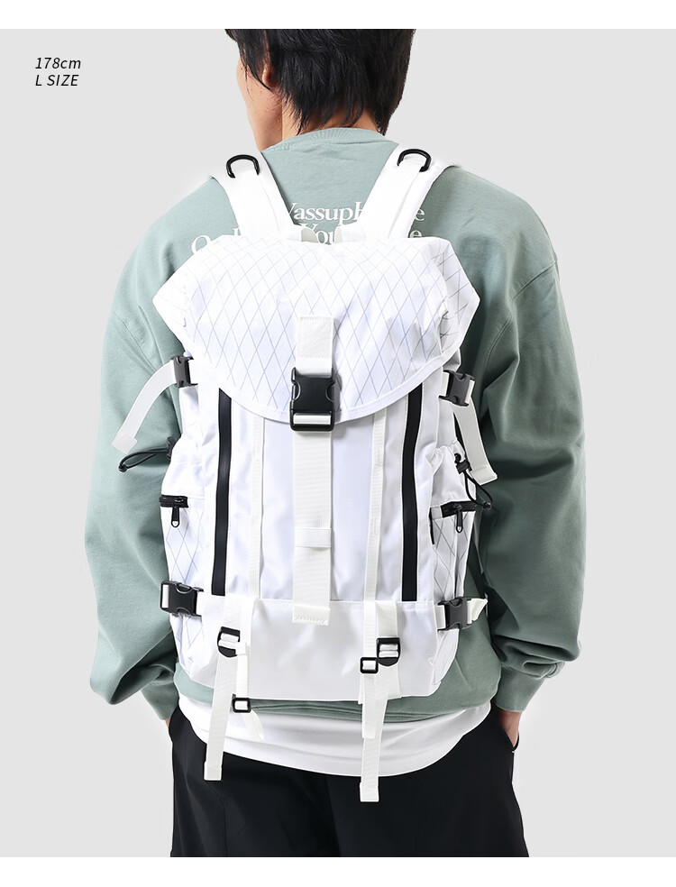 MYEDITION Trendy Backpack Outdoor Travel Water-Resistant Large Capacity Laptop Student School Bag Black Large 28