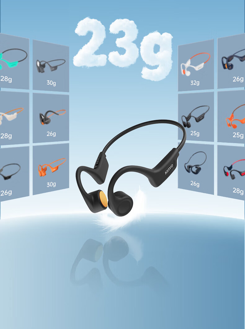 KINYO Sports Bone Conduction Open Bluetooth Earphones Comfortable Non-In-Ear Ear-Hook Design Long Battery Life Sweatproof Waterproof for Cycling Outdoor Sports 8