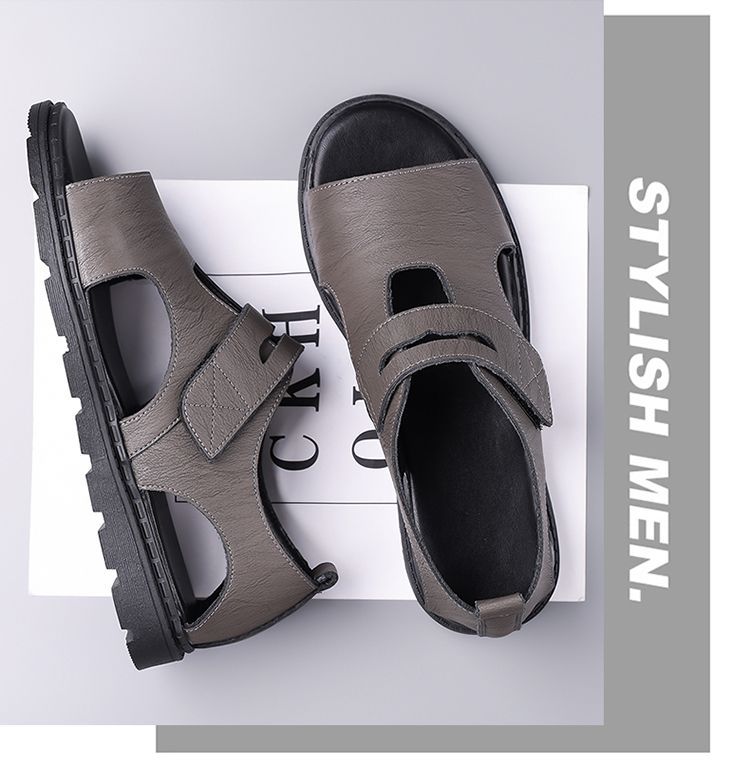 Jingzhenlianggong Men's Summer Sandals Dual-Use Slippers Non-Slip Soft Sole Beach Shoes Dark Brown [Lace-Up] Size 41 24