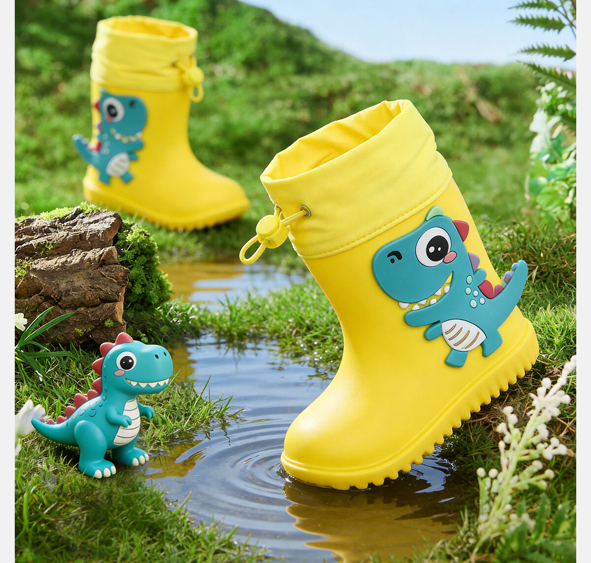 Sweet Baby Kids Waterproof Non-Slip Rain Boots for Toddlers Boys and Girls Durable School Water Shoes 3