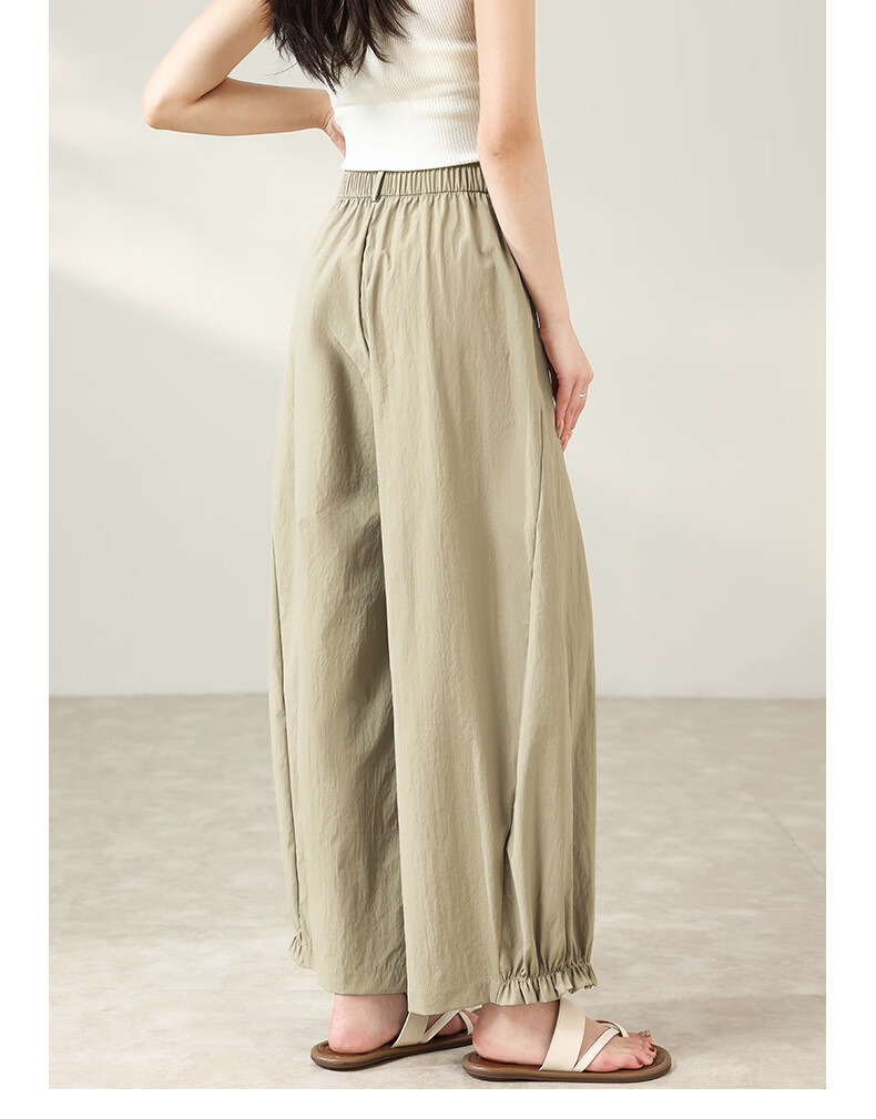 Langsha Chinese Style Flower Bud Casual Pants Women Year of the Horse Spring Summer Thin High Waist Comfortable Wide Leg Lazy Fashion Versatile Pants 15