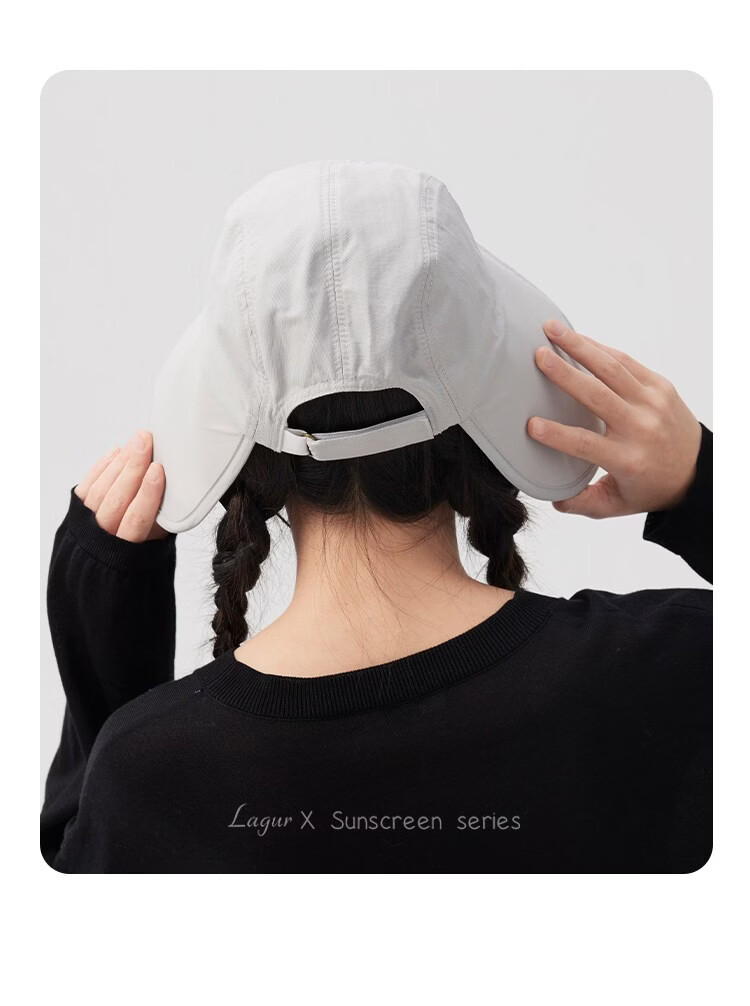 Lagur Large Brim Sunshade Lightweight Sun Protection Fisherman Hat for Women with Ponytail Hole Black 20