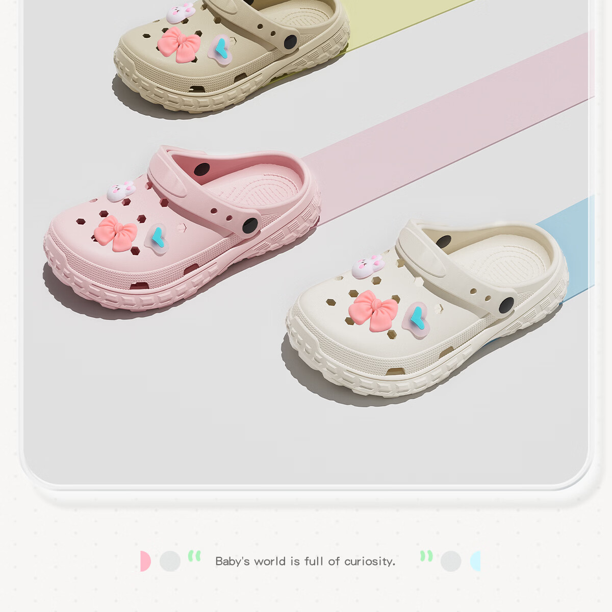 Runrou [No Carcinogenic Phthalates] Children's Slippers for Girls Ages 6-12 Summer Non-Slip EVA Odor-Resistant Hole Shoes for Girls 9