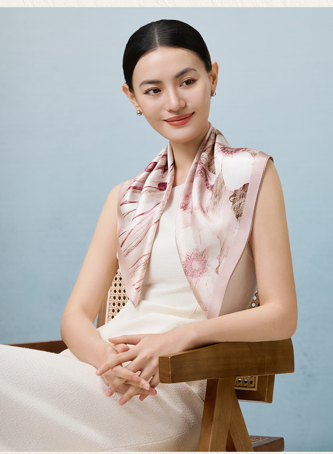 Shanghai Story 100% Mulberry Silk Satin Printed Square Scarf Elegant Women's Silk Scarf Gift for Mom and Girlfriend 7
