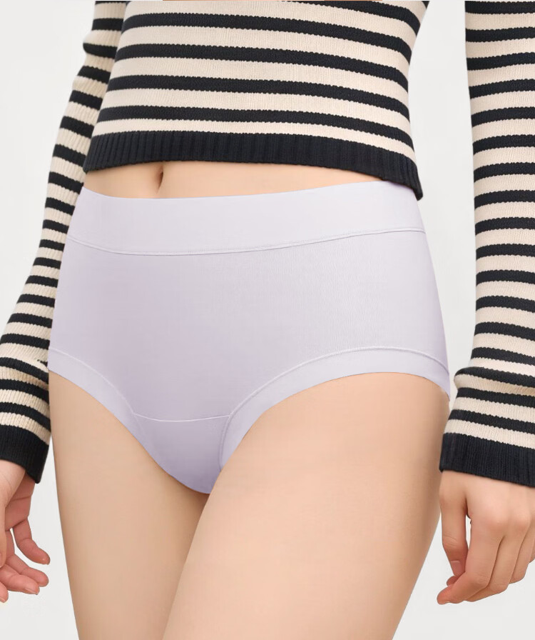 Hodo 10A Antibacterial High Elasticity Seamless Pure Cotton Extended Crotch High Waist Cotton-Spandex Class A Women's Triangle Underwear 4-Pack 17