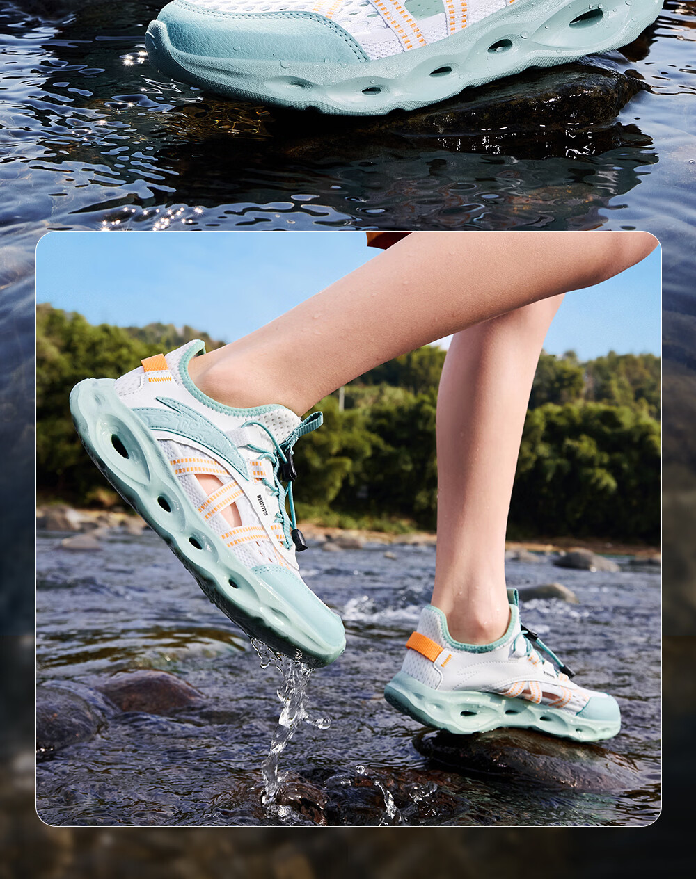 Anta Kids Sports Sandals Boys Big Kids Summer Mesh Breathable Creek Walking Drawstring Water Shoes A12626915 10