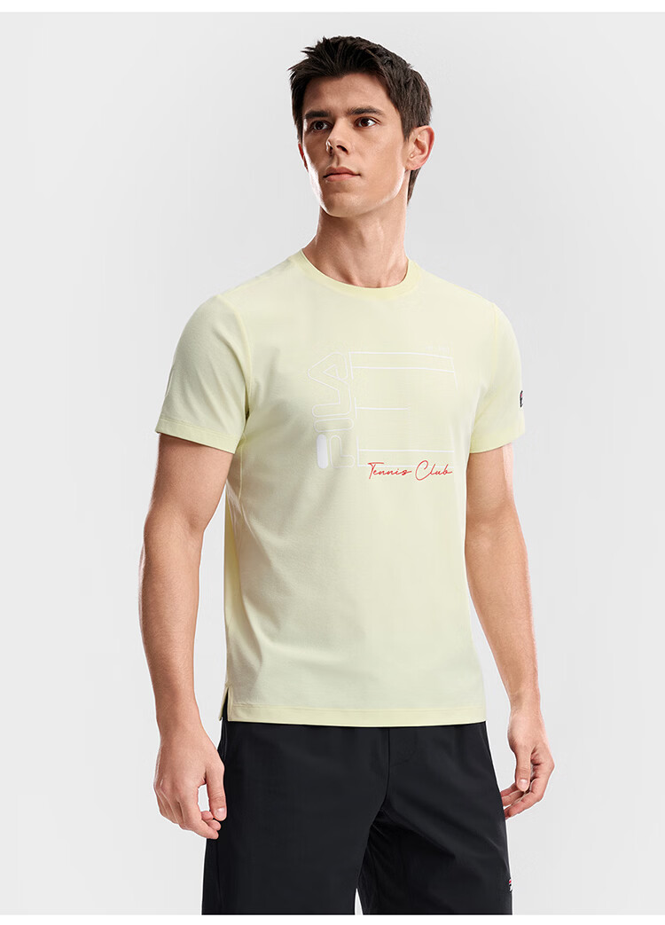 FILA Official Men's Knitted Short Sleeve Shirt 2026 Summer Tennis Sports Moisture-Wicking Quick-Dry Basic T-Shirt 13