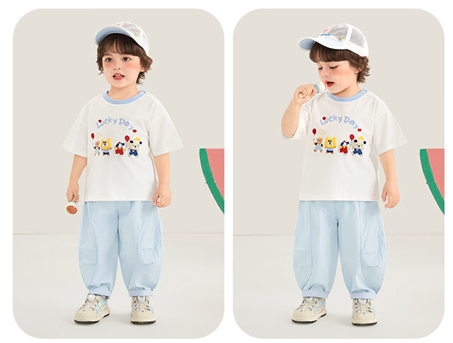 Kaka Panda Baby Clothes Boys Casual Versatile Short Sleeve Summer Cartoon Half Sleeve Girls Thin Top Summer 8