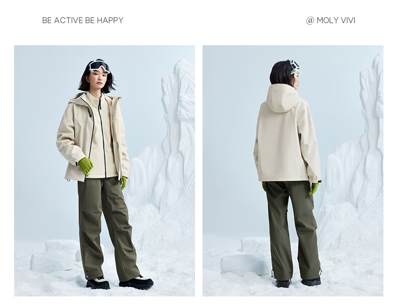 MOLY VIVI Double Waist Softshell Outdoor Sports Pants for Women Spring Summer Windproof Waterproof Quick-Dry Hiking Mountaineering Pants Magic Vivi 23