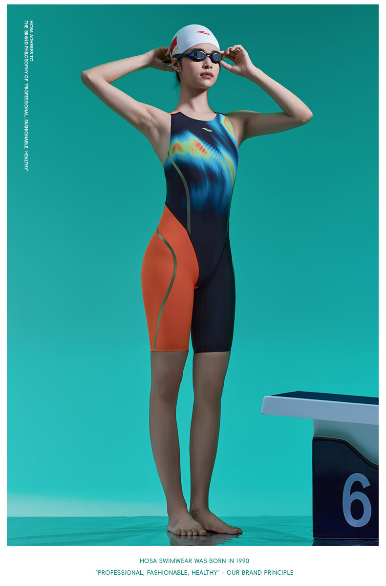 Hosa Women's One-Piece Square Leg Swimsuit FINA Certified Professional Racing Swimwear for Women Swimming Pool Use 9