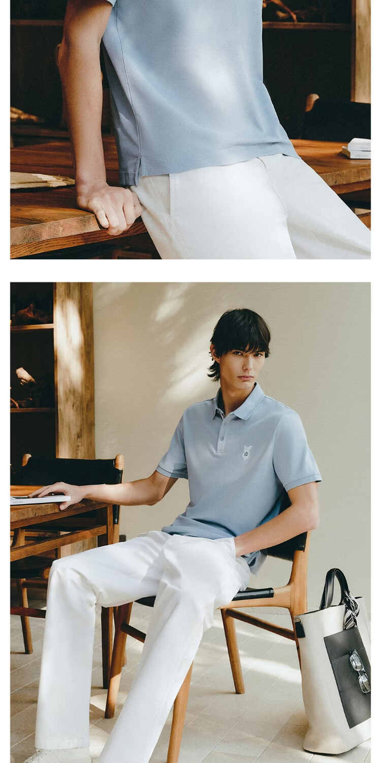 JACK&JONES Cool Touch Men's Spring Polo Shirt Fashion Loose Fit Polo Collar Comfortable Trendy Short Sleeve 226106025 21