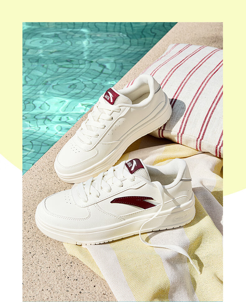 Anta Light Step V2 Lightweight Soft and Elastic Men's Sneakers Summer Breathable Couple's White Shoes Thick Sole Durable Height Increasing Casual Shoes 13