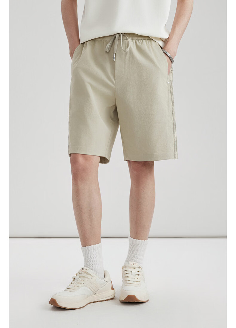 CABBEEN 3D Woven Tape Men's Shorts Side Tape Light Sporty Casual Summer 2026 Short Pants 7