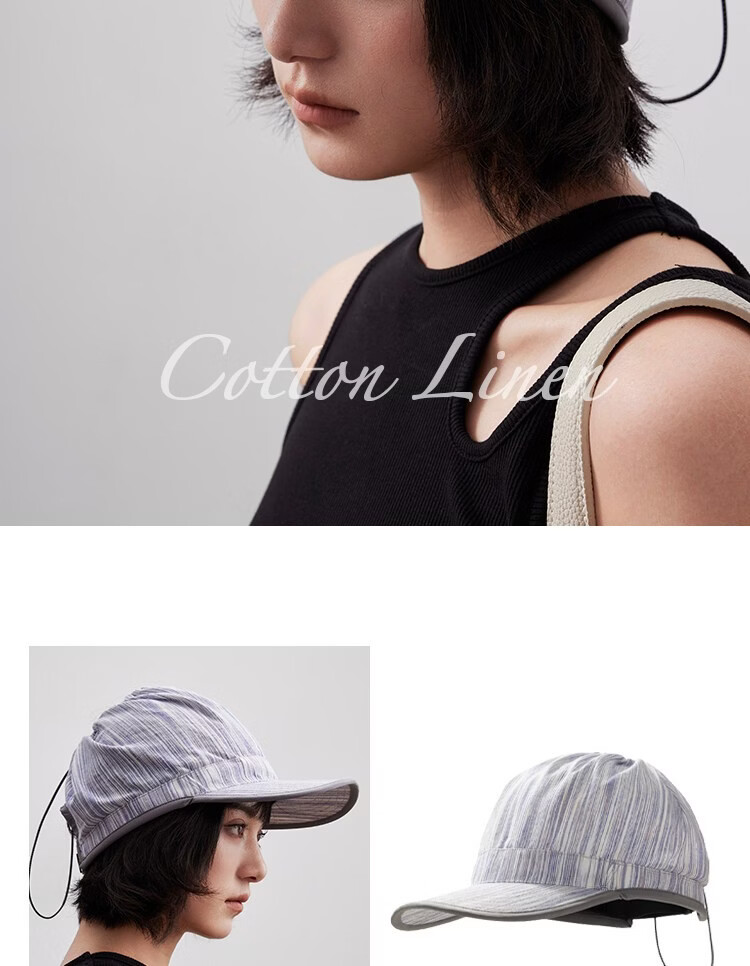 Lagur Linen Zero-Burden "Topless Baseball Cap" Sun Protection UPF100+ Sun Hat Denim Blue 15