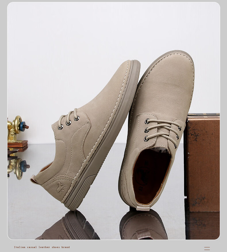 Men's Ram Leather Casual Shoes New Spring Genuine Leather Soft Durable Slip-On Driving Shoes 49