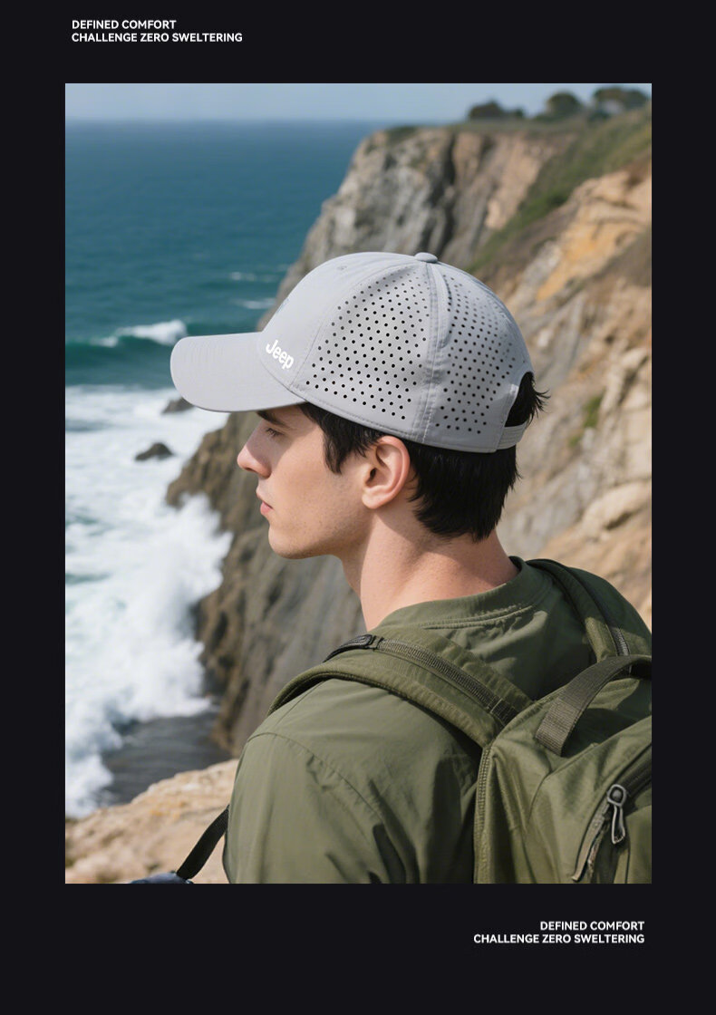 JEEP Men's Summer Outdoor Fishing Sun Protection Mesh Baseball Cap 10