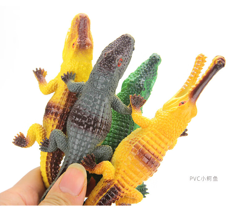 软胶鳄鱼 仿真鳄鱼模型红鳄鱼蓝鳄鱼湾鳄扬子鳄道具儿童玩具 小鳄鱼青