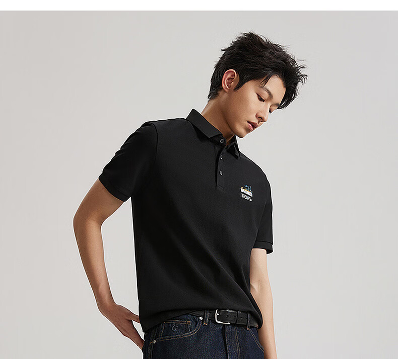 CABBEEN 200G Sorona Cool Touch Pique Polo Shirt Men National Style Bamboo Embroidery Pattern 2026 Spring Short Sleeve T-Shirt 20
