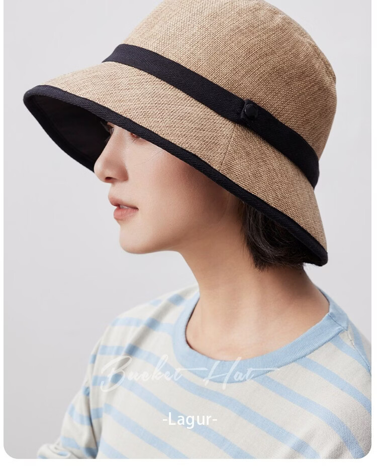 Lagur Japanese Linen Feel UPF100+ Sun Protection Breathable Summer Sun Hat Fisherman Hat New Coffee Color 11
