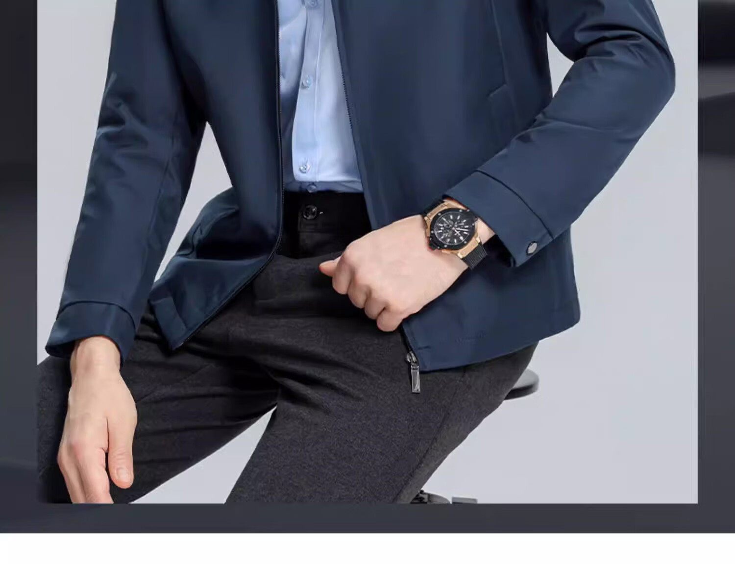 Romon Three-Proof Executive Jacket Men Spring High-End New Lapel Coat Business Official Cadet Jacket Men 3
