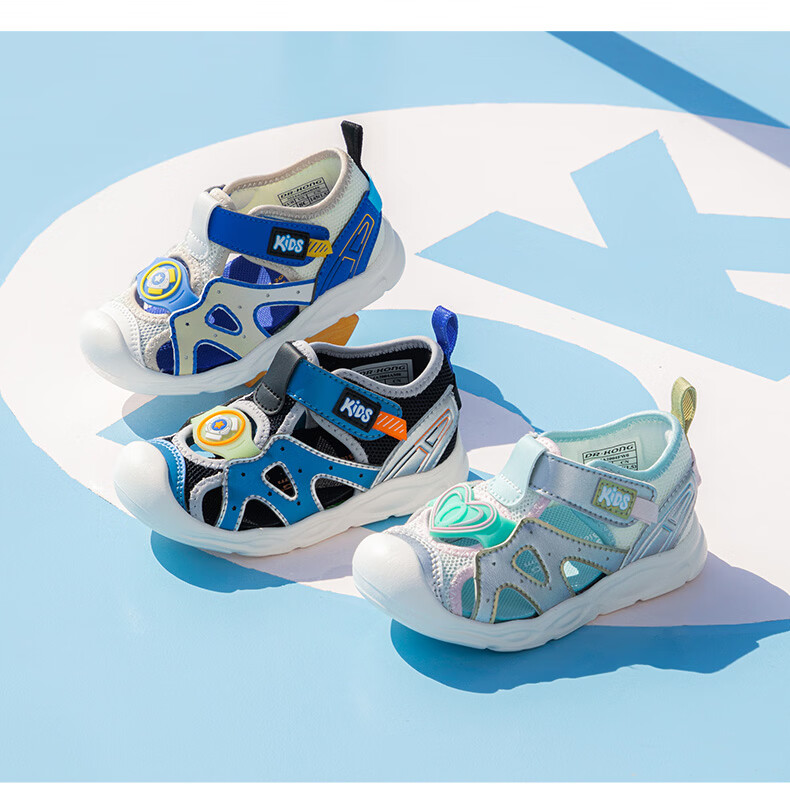 DR·KONG Toddler Walking Shoes Summer Boys and Girls Comfortable Breathable Baby Sandals 2S14A2004AM Blue/Black Size 25 8