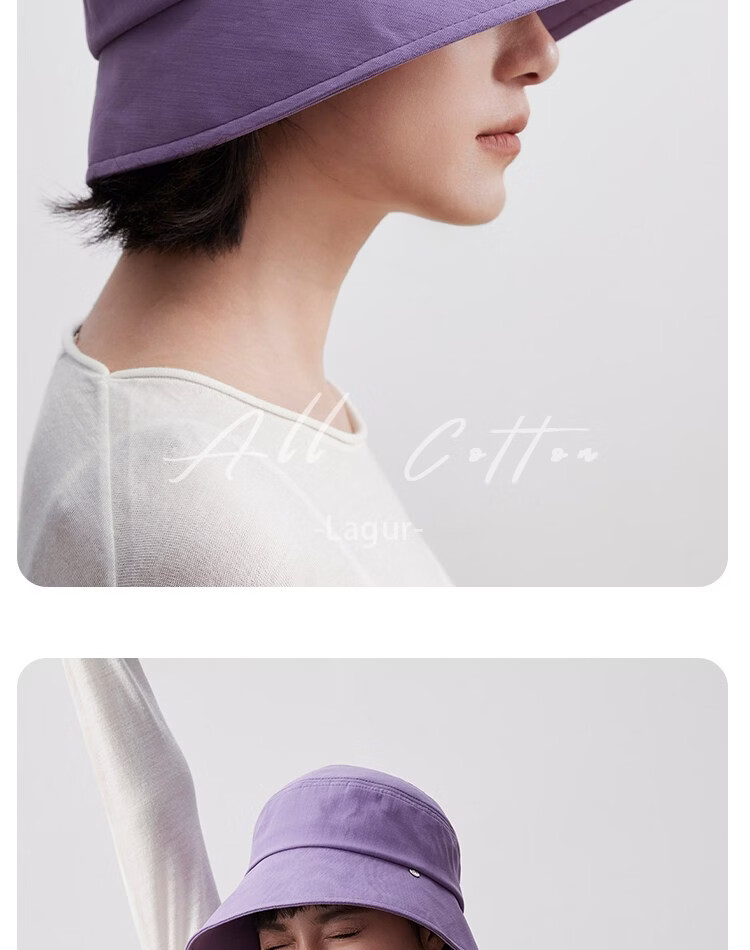 Lagur Classic Style 100% Cotton Fisherman Sun Hat Wide Brim Summer Sunshade Hat Large Head Circumference Classic Black 24