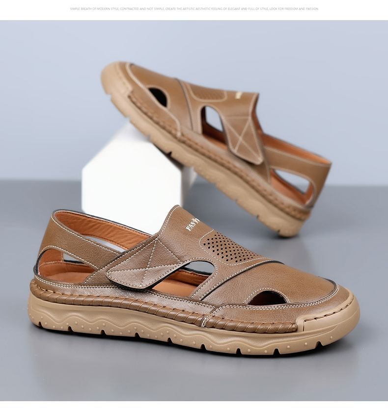 Jingzhenlianggong New Casual Sandals High-Grade Ultra-Soft Men's Breathable Sandals Wear-Resistant Non-Slip Yellow [Classic Model] Size 42 32