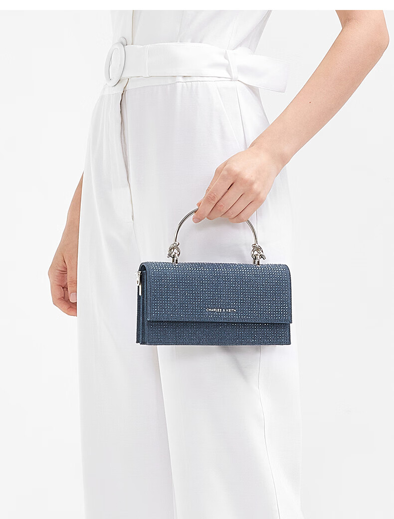 CHARLES&KEITH Textured Handbag, Chain Strap Crossbody Shoulder Bag, Women's Small Square Purse, Birthday Gift, CK6-10840559 12