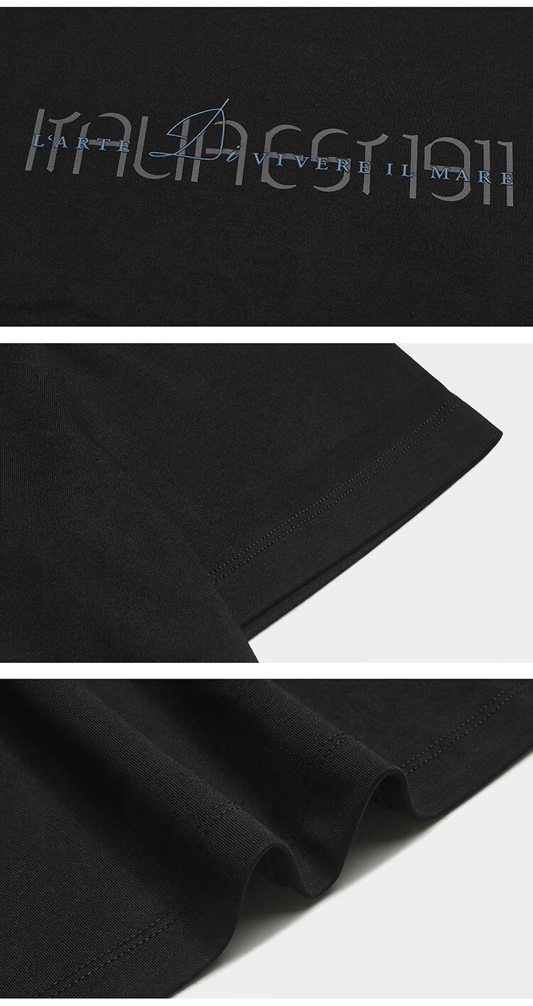 FILA Official Men's Knitted Short Sleeve Shirt 2026 Summer Casual Basic Black Crew Neck T-Shirt 28