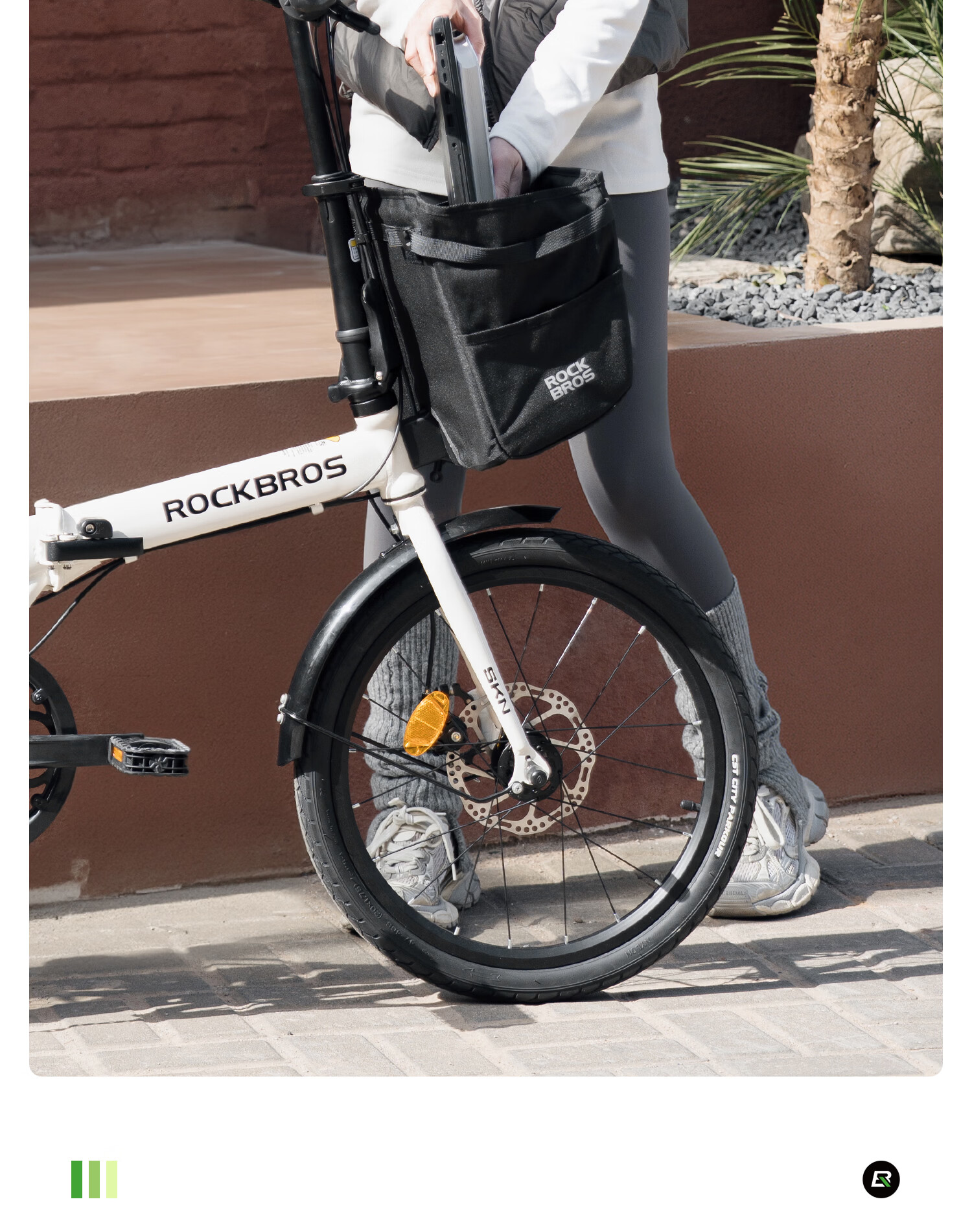 Rockbros Folding Bicycle Portable 20-inch Adult Commuter 7-Speed Gear Disc Brake Student Unisex SKN-20E Pearl White 5