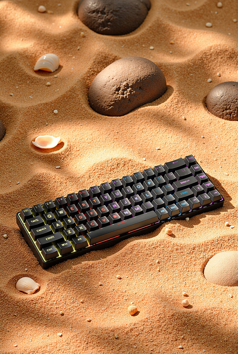 Founder K68 Wired Mechanical Gaming Keyboard RGB Backlit Portable Mechanical Keyboard Computer Tablet Peripheral Keyboard Office Typing E-sports Gaming Keyboard Red Switch 10
