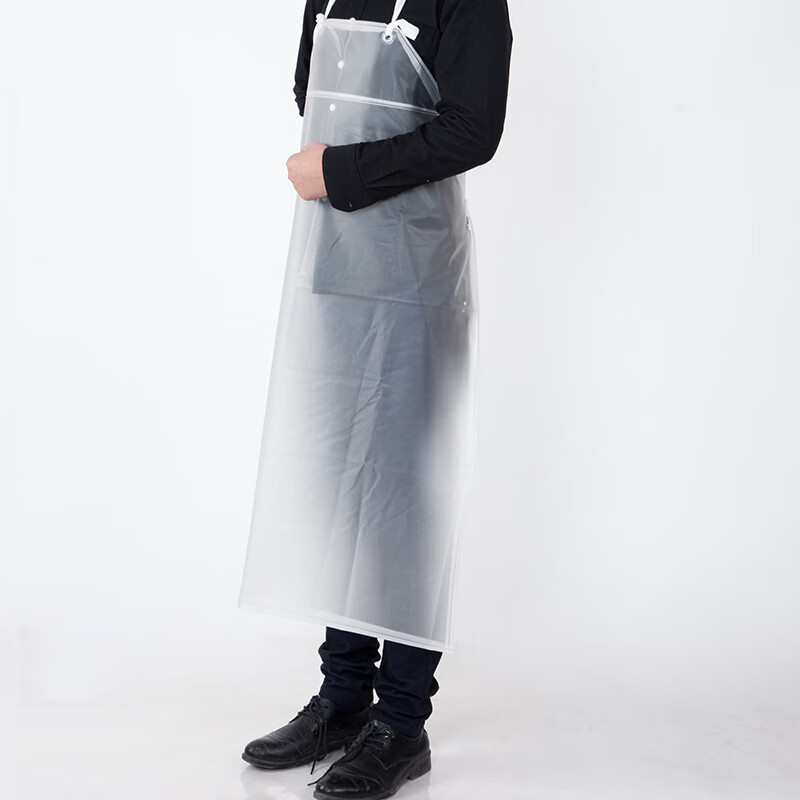 羡汐工业耐酸碱围裙实验室防水围腰pvc白色加厚磨砂厨房水产家用防油