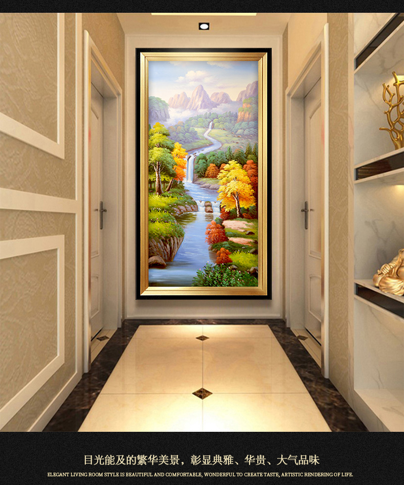 壁画走廊过道风景挂画玄关画九鱼聚财02款80160cm晶瓷面铝合金边框